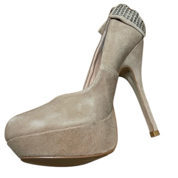Steve Madden Parfait Blush Suede Diamond Bow High Heels Women’s Size 8.5 - Picture 9 of 14